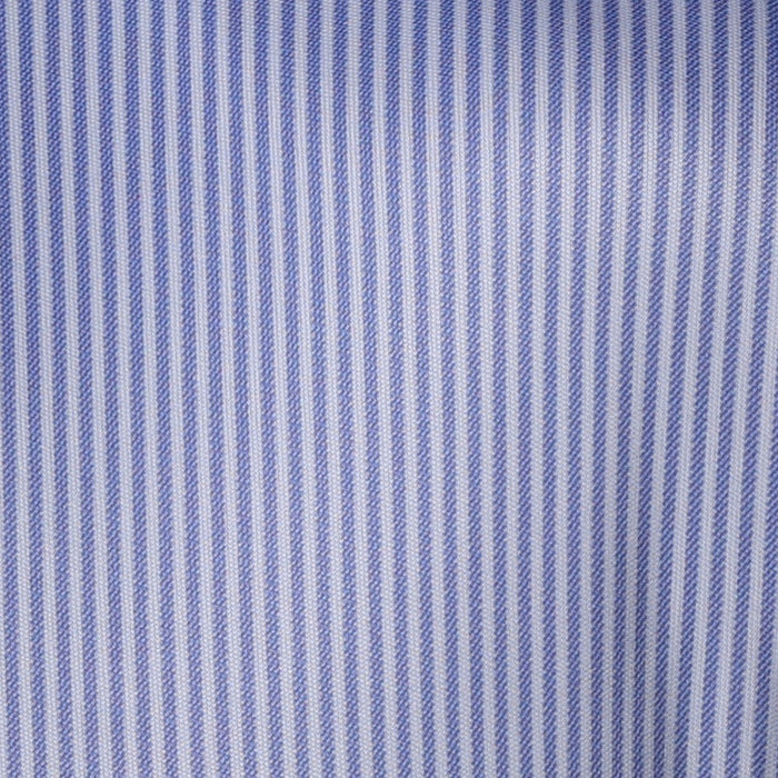 Quattro Flex Dress Shirt with Semi-Spread Collar Regent Blue Stripe