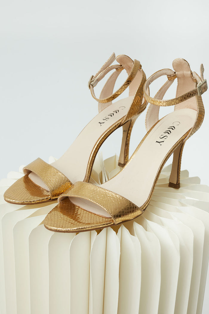 SANDALIAS PIEL DORADO