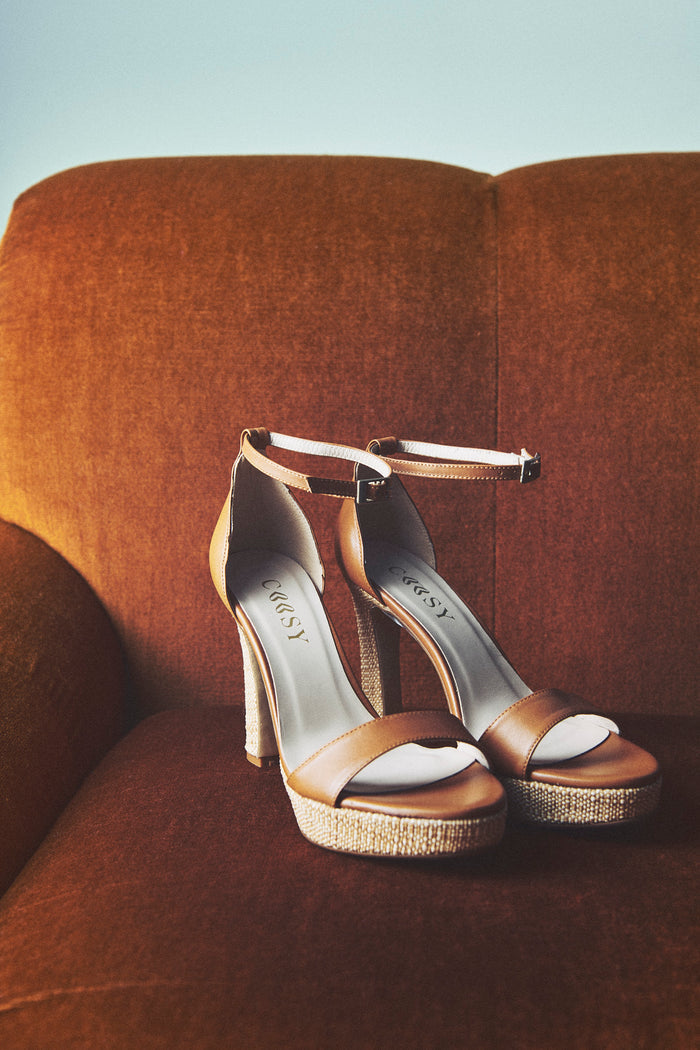 SANDALIAS TACON  TOSTADO