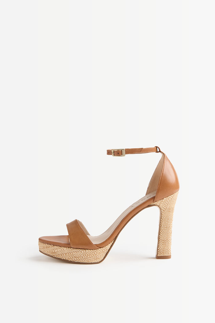 SANDALIAS TACON  TOSTADO
