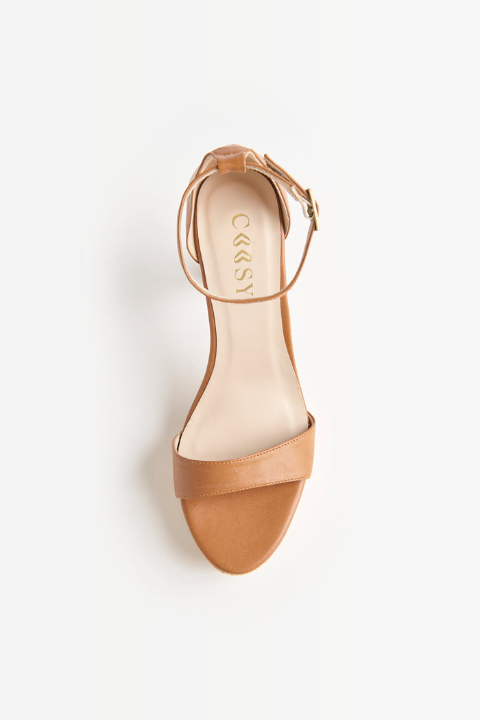 SANDALIAS TACON  TOSTADO