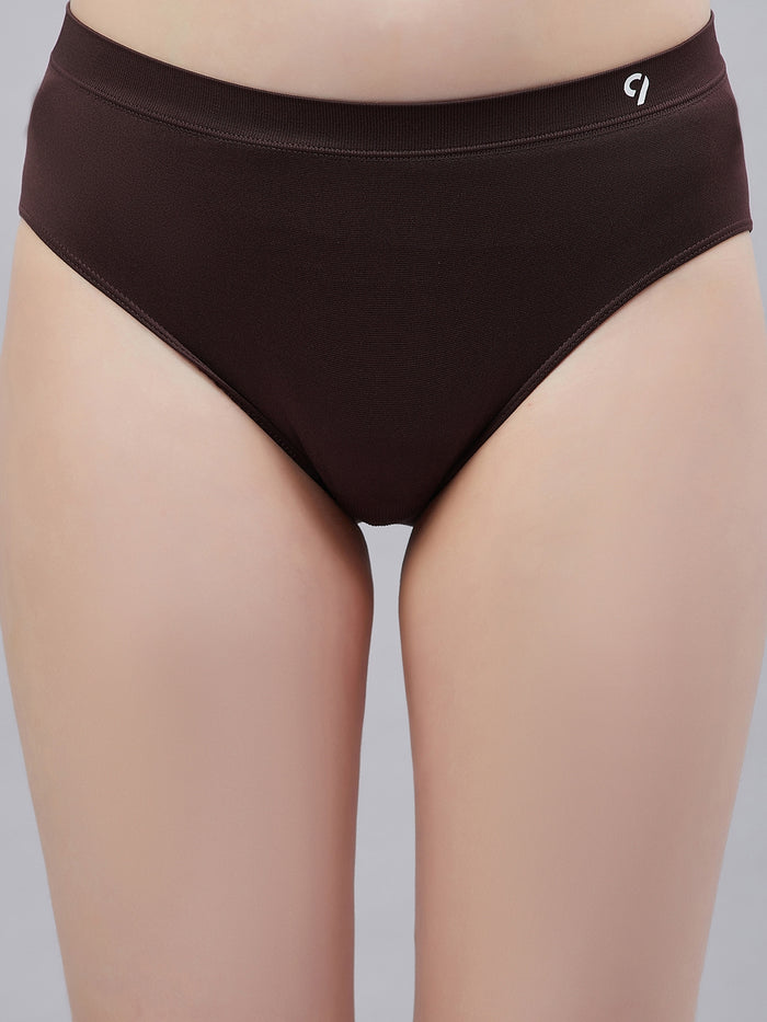 Seamless Solid  Mid Waist Basic Panty for Women