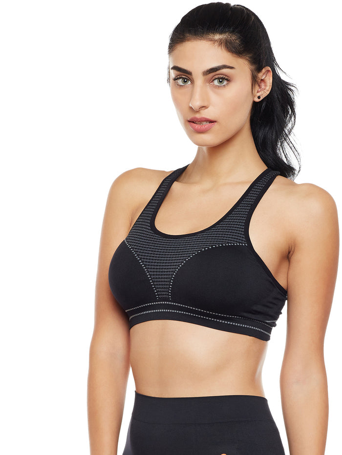 Seamless Solid Women's Active Sports Bra with Pads