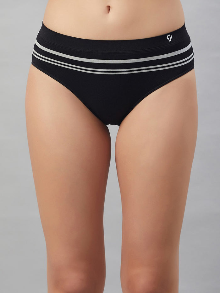 Seamless Striped Mid Brief Panties Combo - Pack of 3