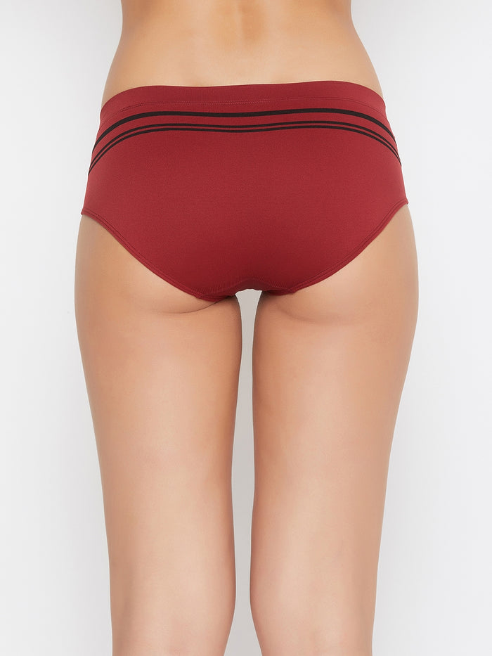 Seamless Striped Women's Mid Rise Solid Multicolor Combo