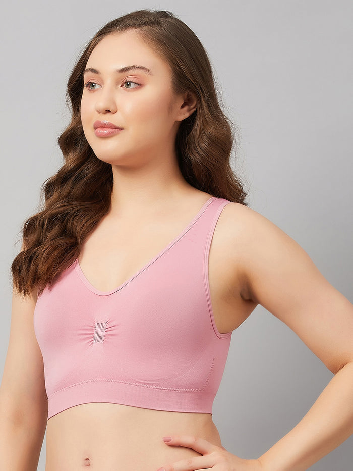 Seamless Women`s Full Coverage Basic Bra with Removable Pads