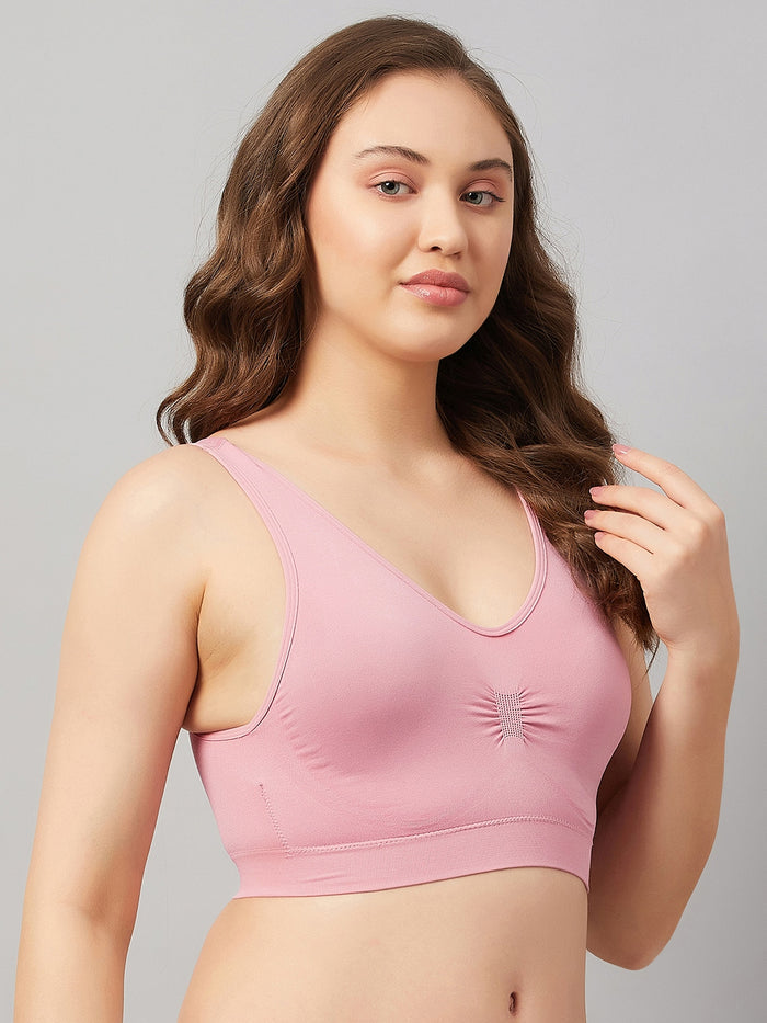 Seamless Women`s Full Coverage Basic Bra with Removable Pads