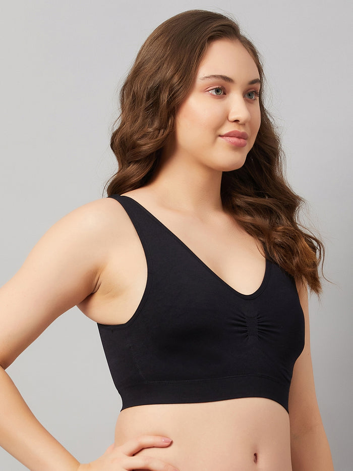 Seamless Women`s Full Coverage Basic Bra with Removable Pads