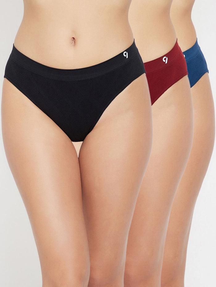 Seamless Women's Mid Waist Solid Briefs