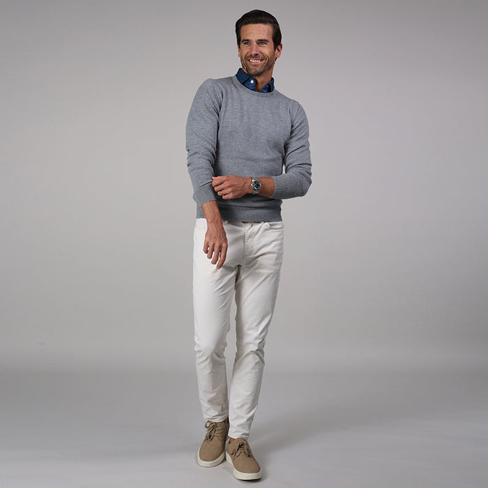 Semi-Spread Collar Polo Blue Polka Dot