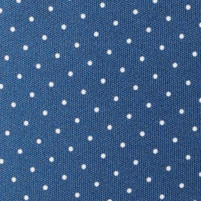 Semi-Spread Collar Polo Blue Polka Dot