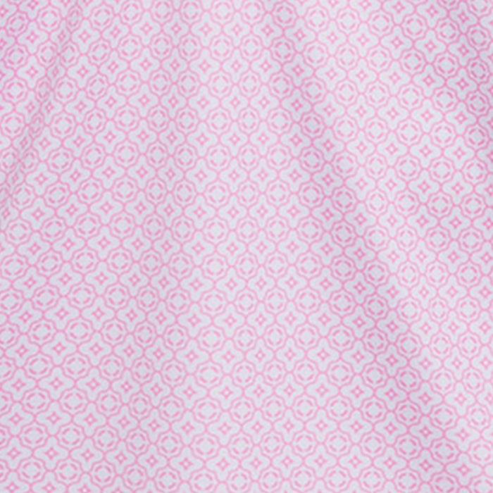 Semi-Spread Collar Polo Crest Point Pink and White