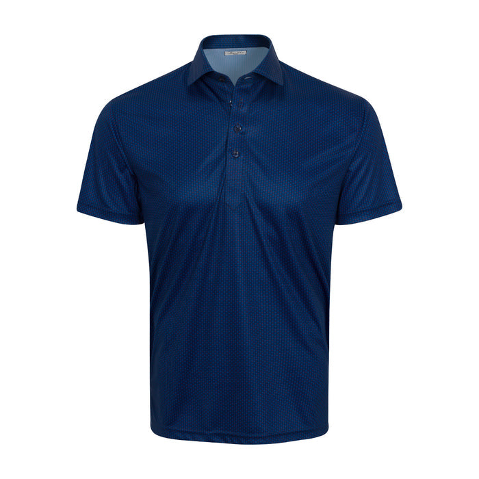 Semi-Spread Collar Polo Diamond Dot Red and Navy