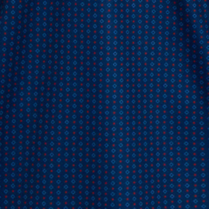 Semi-Spread Collar Polo Diamond Dot Red and Navy