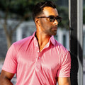 Semi-Spread Collar Polo Red Houndstooth Original