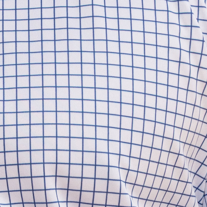 Semi-Spread Collar Polo Thin Navy Check