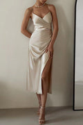Sexy Simplicity Solid Backless V Neck Evening Dress Dresses(4 Colors)