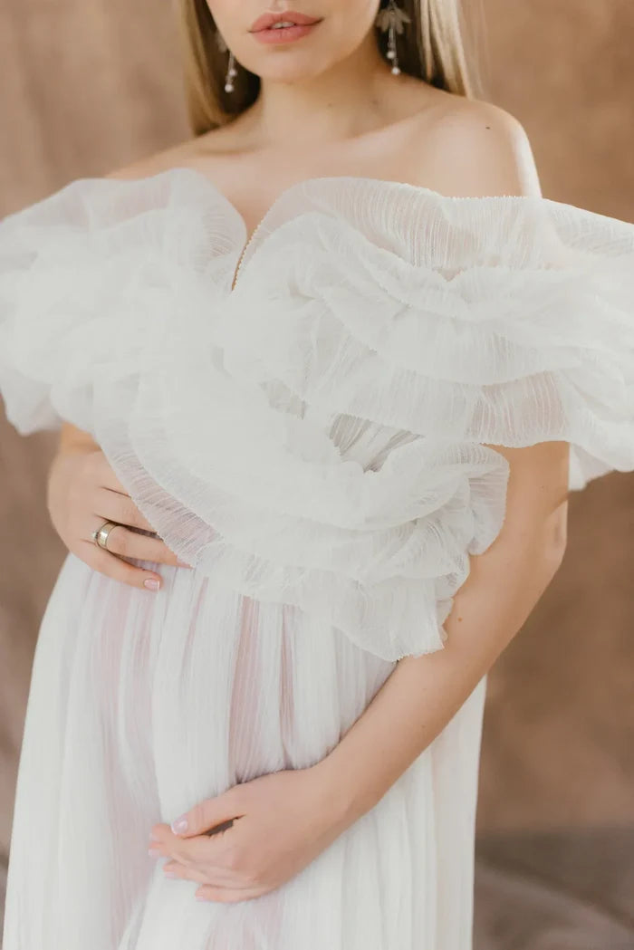 Sheer Maternity Robe For Photo Shoot Tulle Pregnancy photoshoot SY048