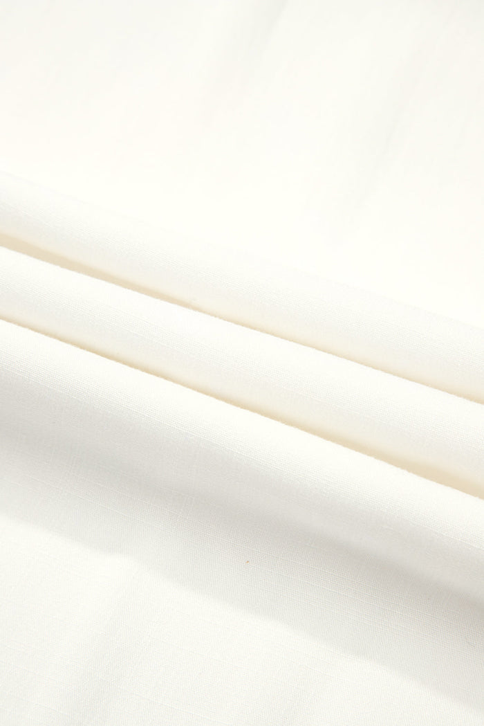 Solid Drop Waist Pleated Wide Leg Pants