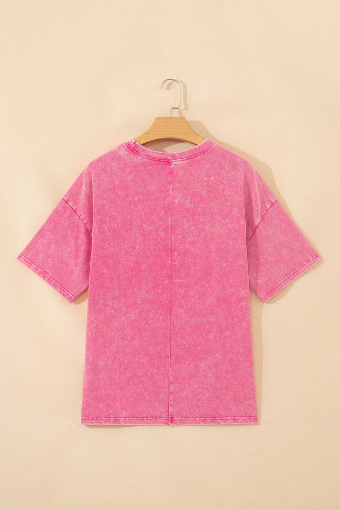 Solid Mineral Wash Short Sleeve Oversized Tee
