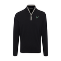 South Florida Black with White Trim Luxury Touch Cotton and Cashmere Quarter Zip Sweater