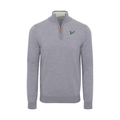 South Florida Grey Melange Cashmere Touch Australian Merino Quarter Zip Sweater