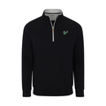 South Florida Heather Cloud Cotton Quarter Zip Pullover Black with Light Grey Trim