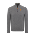 Tennessee Grey with Grey Trim Luxury Touch Cotton and Cashmere Quarter Zip Sweater