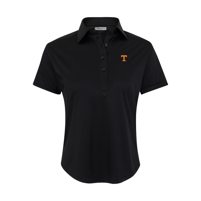 Tennessee Women's Cap Sleeve Semi Spread Polo Black