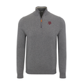Texas A&M Grey with Grey Trim Luxury Touch Cotton and Cashmere Quarter Zip Sweater