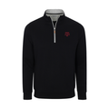 Texas A&M Heather Cloud Cotton Quarter Zip Pullover Black with Light Grey Trim