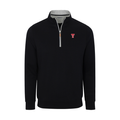 Texas Tech Heather Cloud Cotton Quarter Zip Pullover Black with Light Grey Trim
