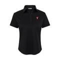 Texas Tech Women's Cap Sleeve Semi Spread Polo Black