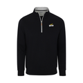 Toledo Heather Cloud Cotton Quarter Zip Pullover Black with Light Grey Trim