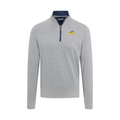 Toledo Heather Cloud Cotton Quarter Zip Pullover Light Grey with Navy Trim