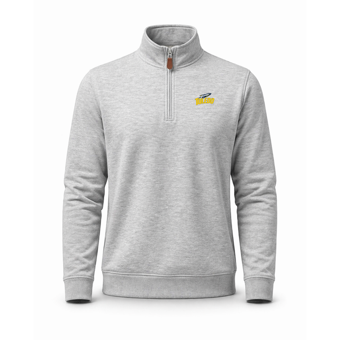 Toledo Heather Cloud Cotton Quarter Zip Pullover Light Grey