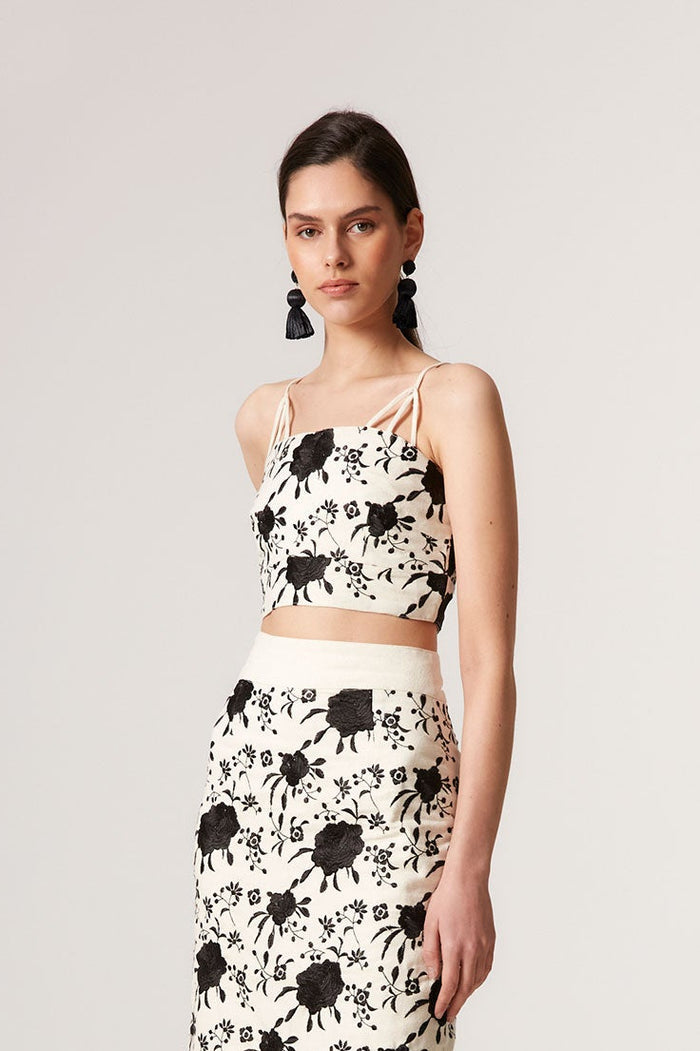TOP LORENZA  NEGRO/BLANCO