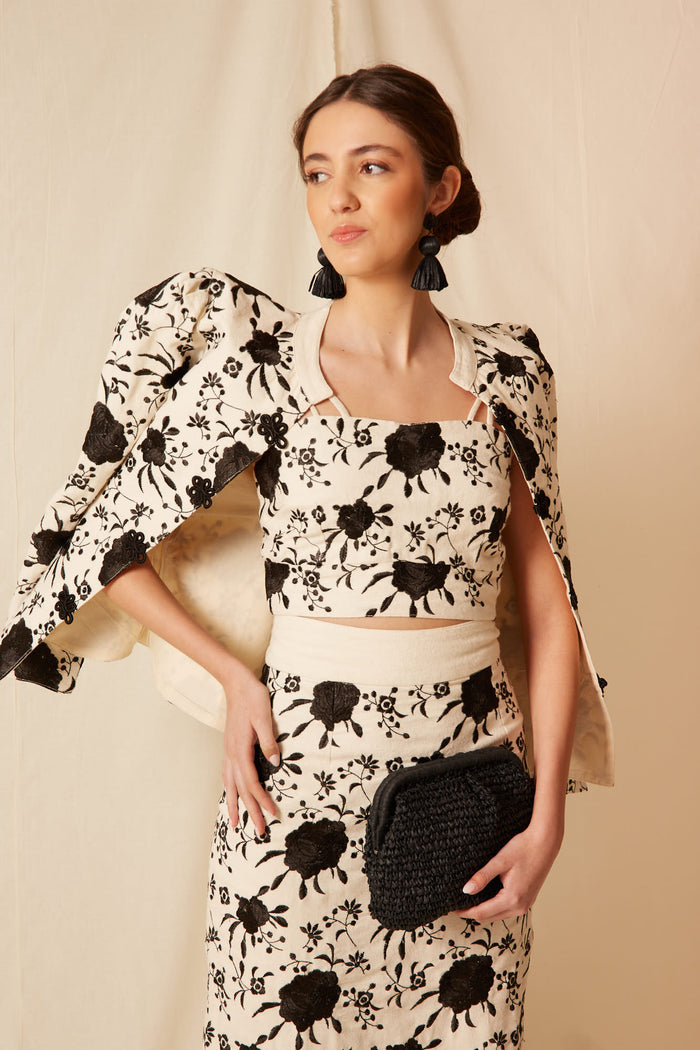 TOP LORENZA  NEGRO/BLANCO