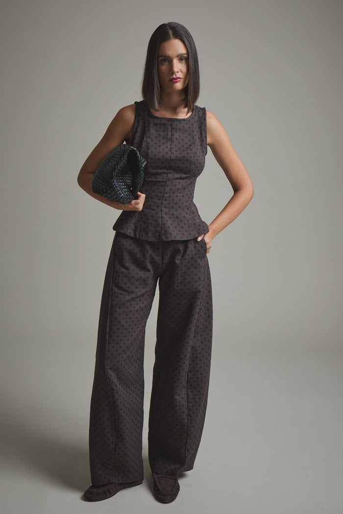 TOP POLKA MARRON