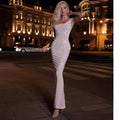 Trendy Stretchy Long Dress Backless Party Prom Dress