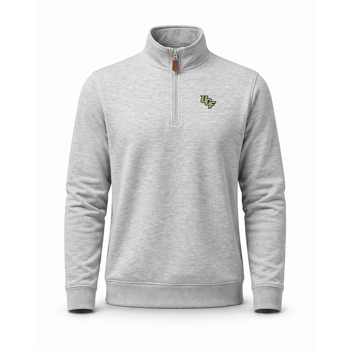 UCF Heather Cloud Cotton Quarter Zip Pullover Light Grey