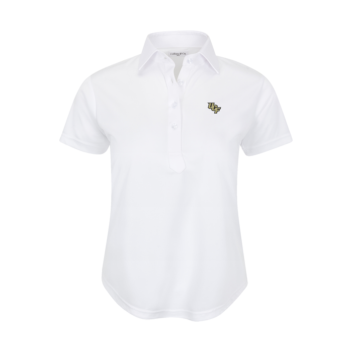 UCF Women's Cap Sleeve Semi Spread Polo White