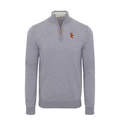 USC Grey Melange Cashmere Touch Australian Merino Quarter Zip Sweater