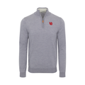 Utah Grey Melange Cashmere Touch Australian Merino Quarter Zip Sweater