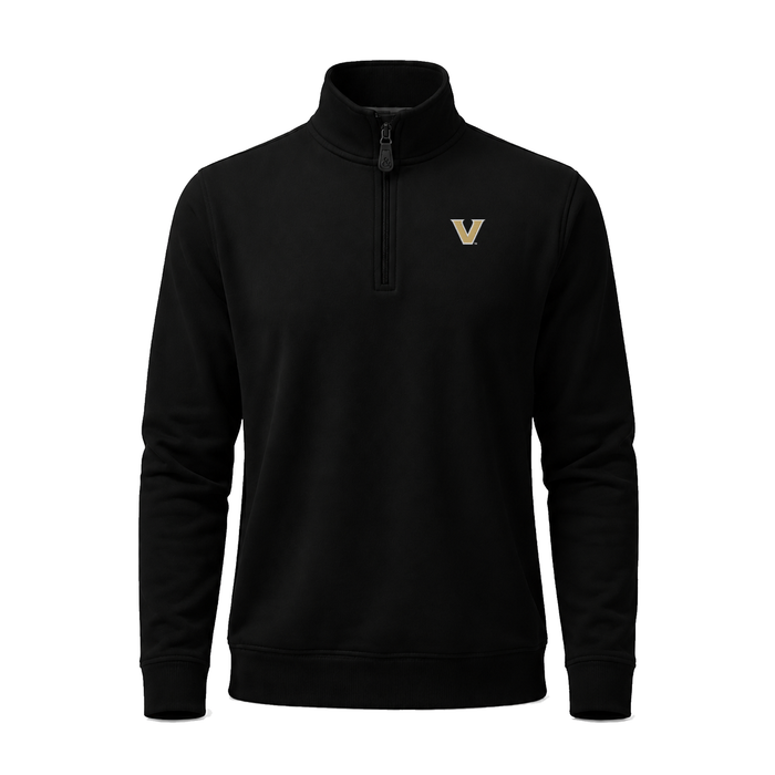 Vanderbilt Cloud Cotton Quarter Zip Pullover Black