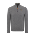 Vanderbilt Grey with Grey Trim Luxury Touch Cotton and Cashmere Quarter Zip Sweater