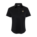 Vanderbilt Women's Cap Sleeve Semi Spread Polo Black