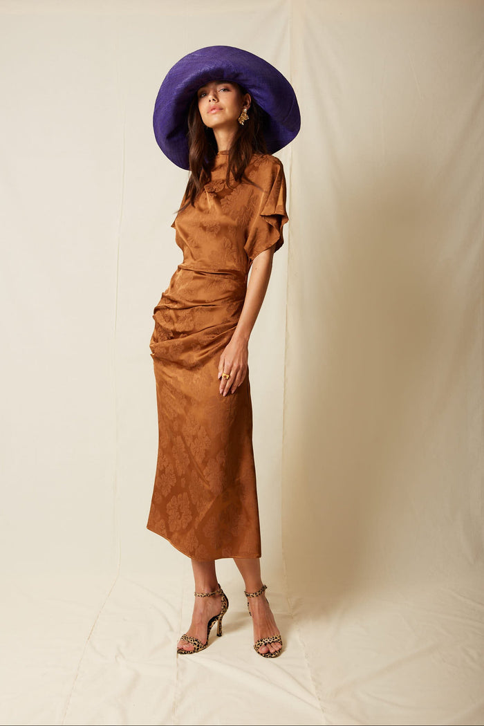 VESTIDO ALBA MARRON