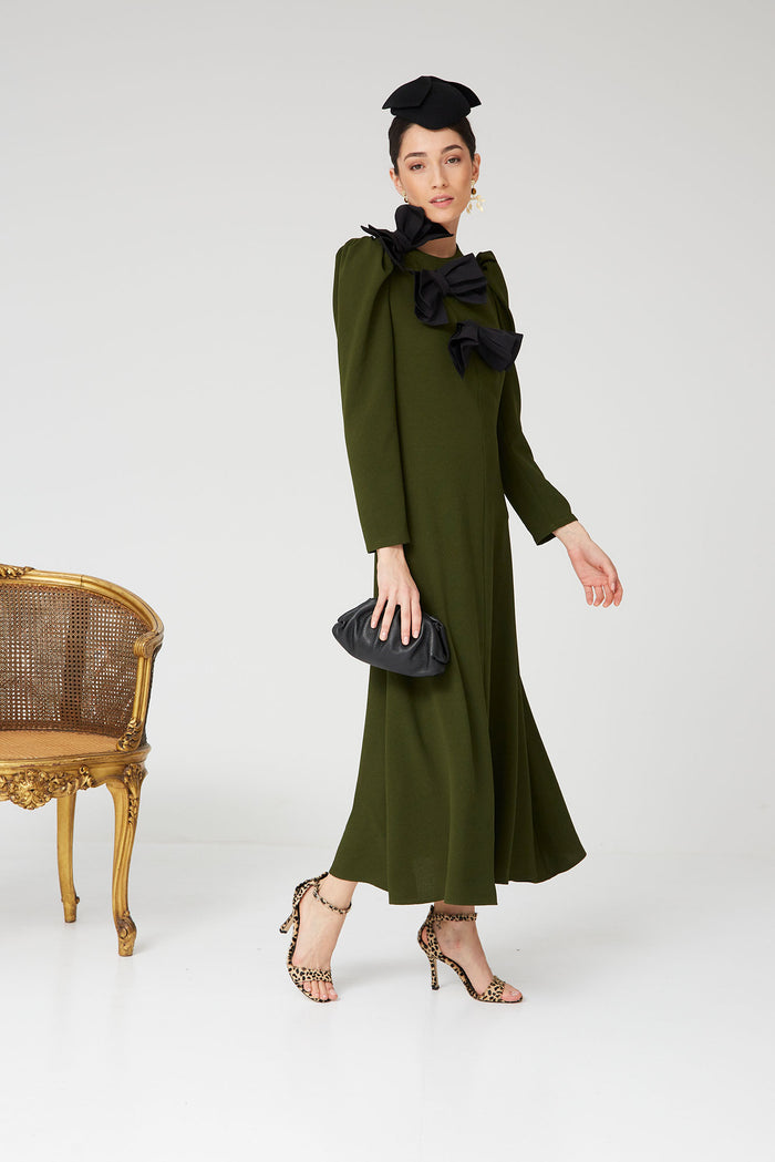 VESTIDO LONA VERDE
