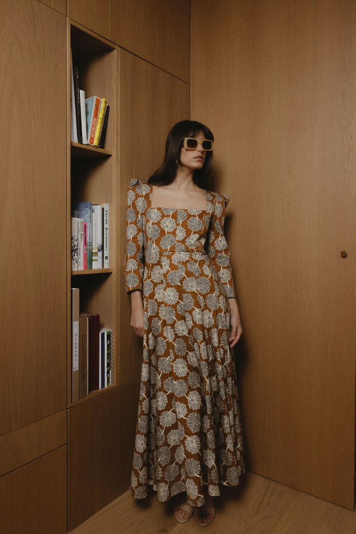 VESTIDO RENÉ MOSTAZA